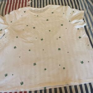 Brand New White T-Shirt with Shamrock